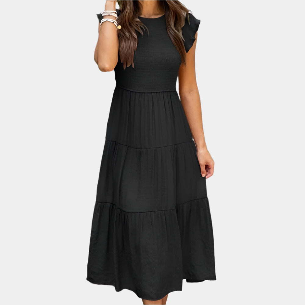 Liora - Robe fluide et élégante pour femme Noir