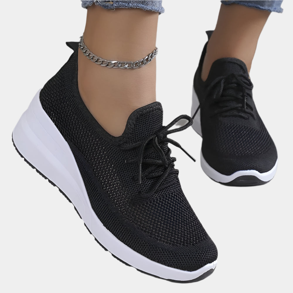 Ella – Baskets Orthopédiques Ultra-Confort pour Femme Noir