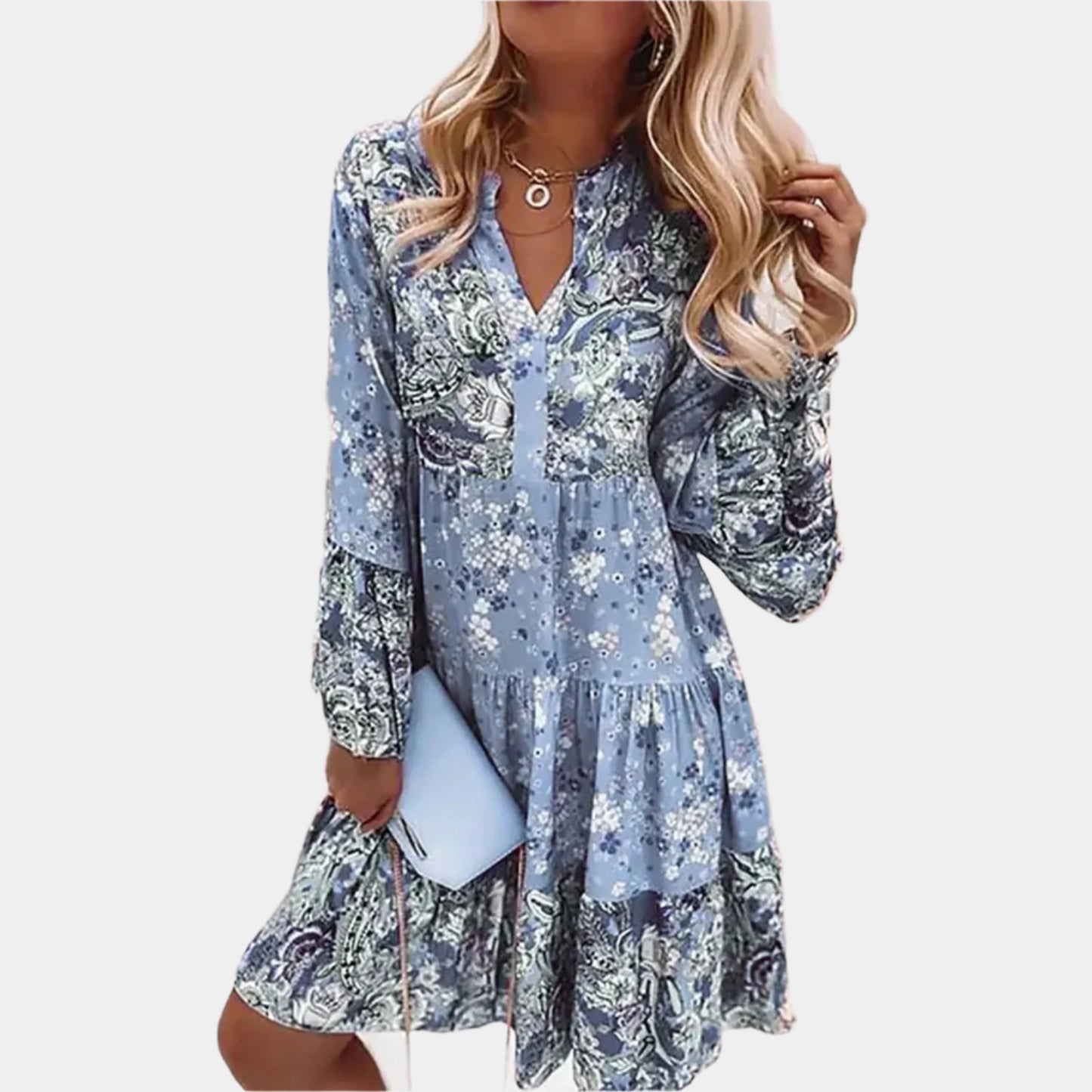 Maëva – Robe d'été légère et colorée pour femmes Bleu