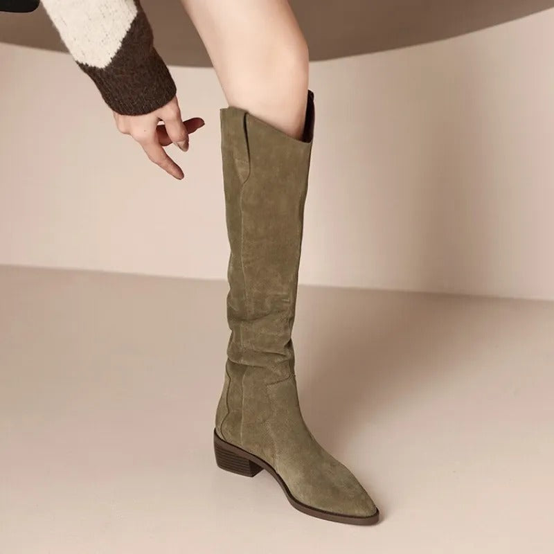 Luna - Bottes À Hauteur De Genou Ultra-Confortables et Tendance pour Femme Beige