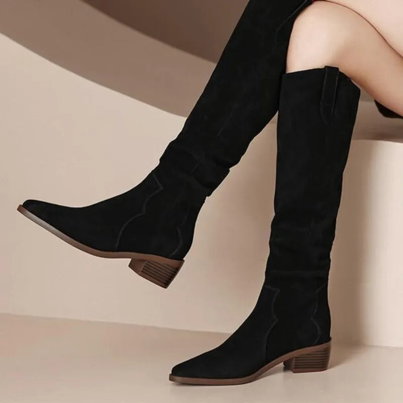 Luna - Bottes À Hauteur De Genou Ultra-Confortables et Tendance pour Femme Noir