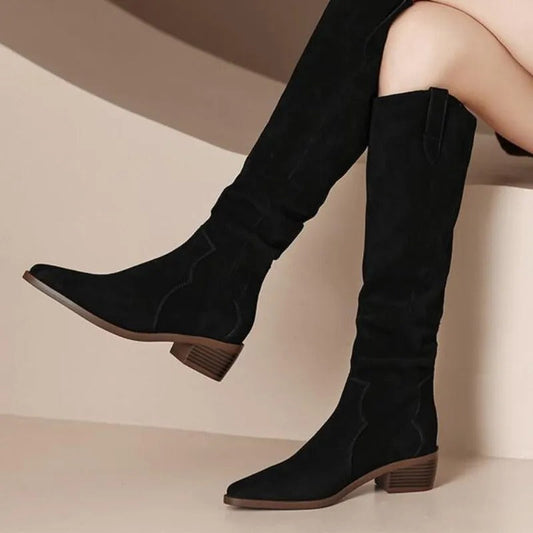 Luna - Bottes À Hauteur De Genou Ultra-Confortables et Tendance pour Femme Noir
