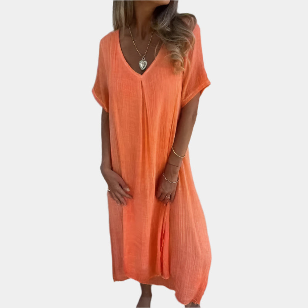 Lauren - Robe élégante et confortable pour femmes Orange