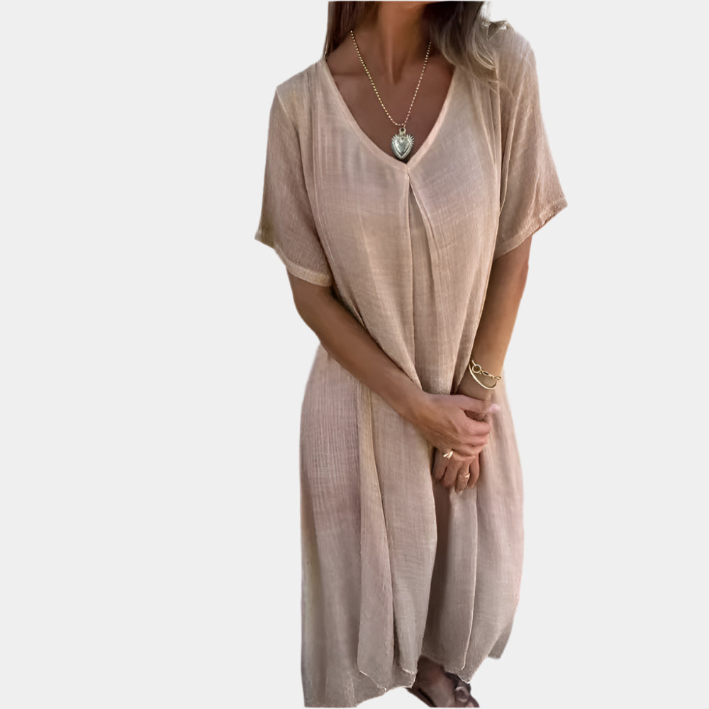 Lauren - Robe élégante et confortable pour femmes Kaki