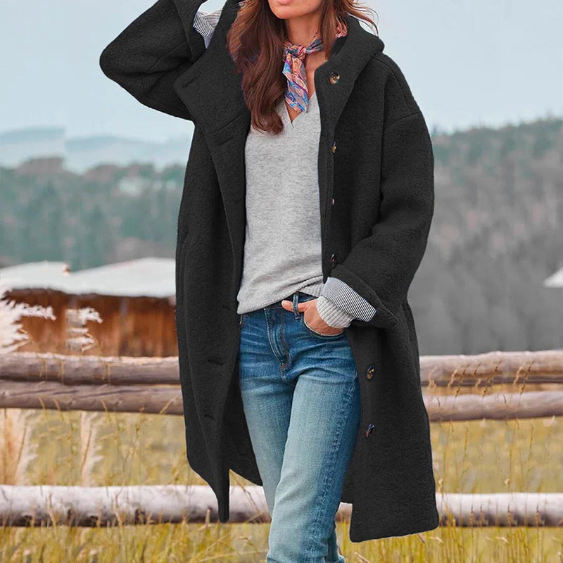 Élise - Manteau d'hiver ultra-chic et chaud pour femmes Noir