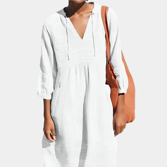 Marina - Robe fluide élégante pour femme Blanc