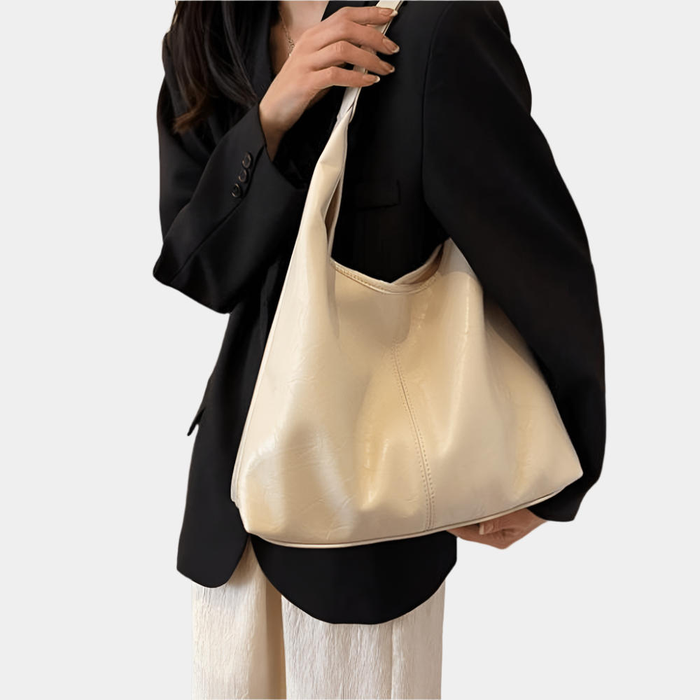 Moriah - Élégant sac à bandoulière vintage pour femme Beige 27x37x11 cm