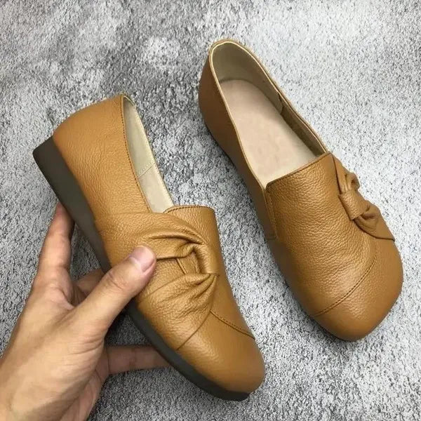 Aurora - Chaussures en cuir ultra-confortables pour femmes avec semelle antidérapante Marron