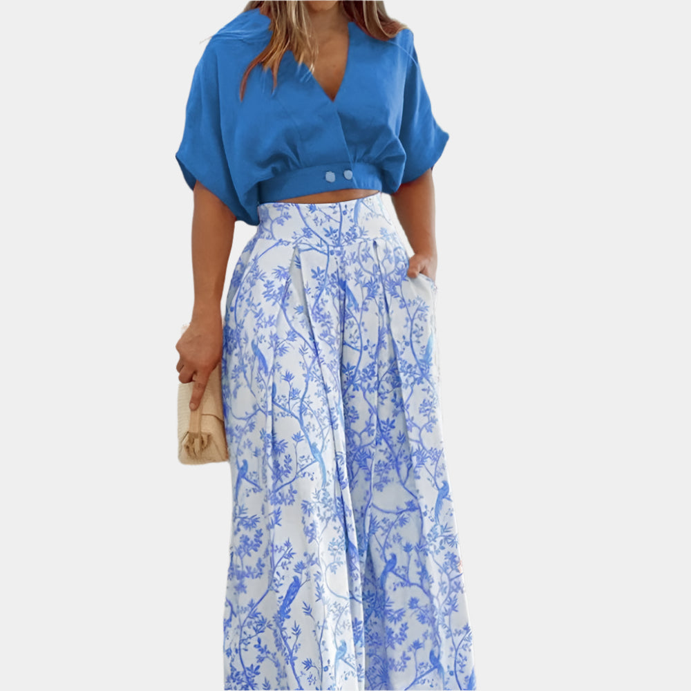 Harlette - Ensemble chic et confortable pour femme Bleu