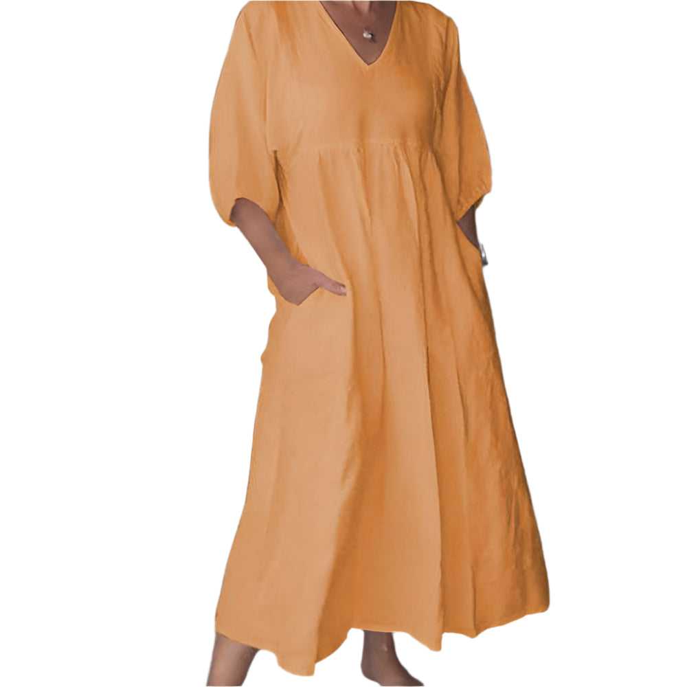Mattie - Robe ultra confortable et élégante Jaune