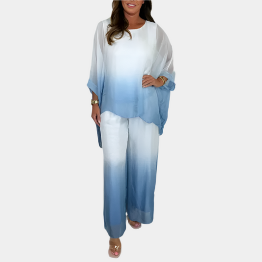 Lyla - Ensemble Top et Pantalon Flowy pour Femme Bleu