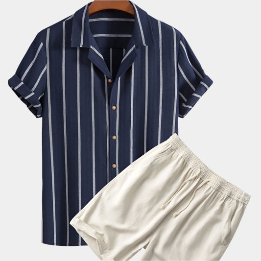 Roman - Ensemble d'été élégant pour hommes Bleu