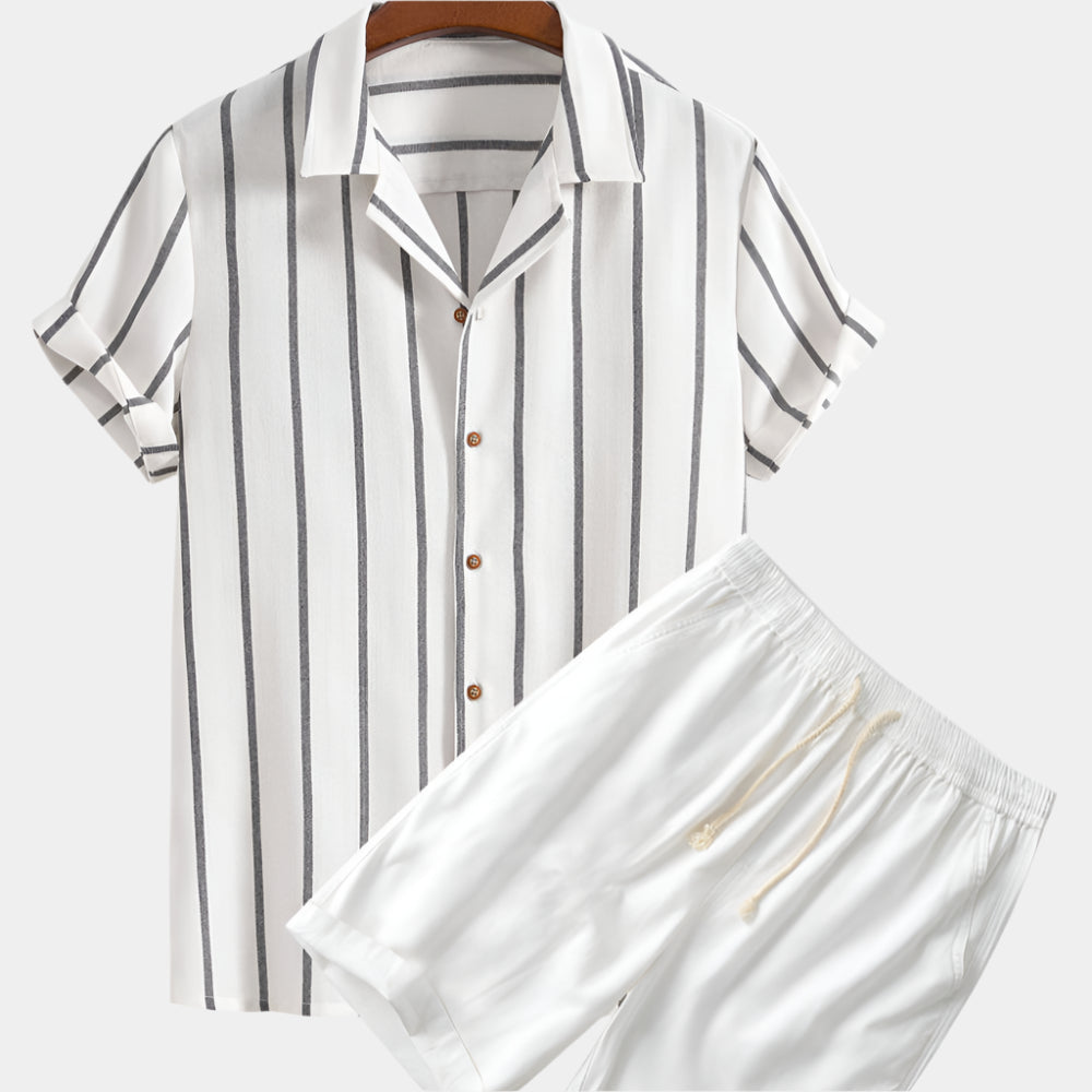Roman - Ensemble d'été élégant pour hommes Blanc