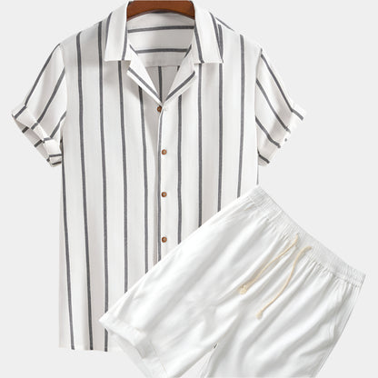 Roman - Ensemble d'été élégant pour hommes Blanc