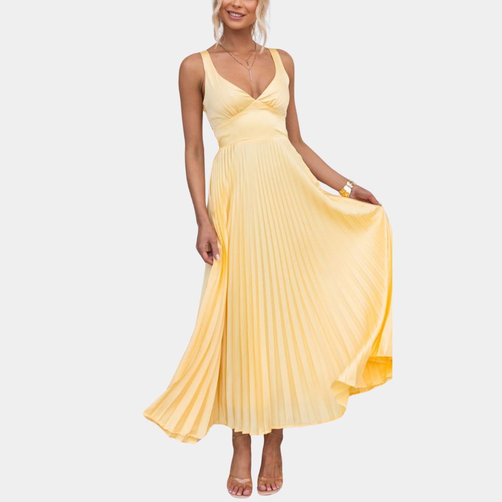 Aubrey - Robe élégante jaune pour femme Jaune