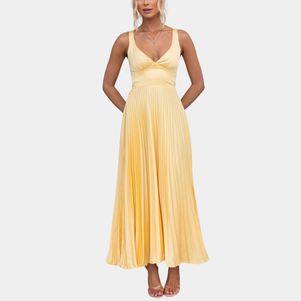 Aubrey - Robe élégante jaune pour femme