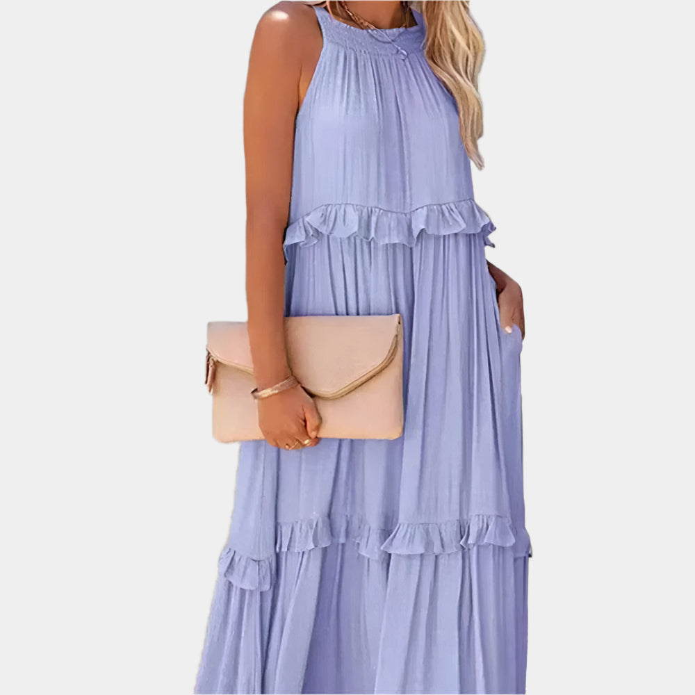 Vina - Robe longue élégante pour femmes Pourpre