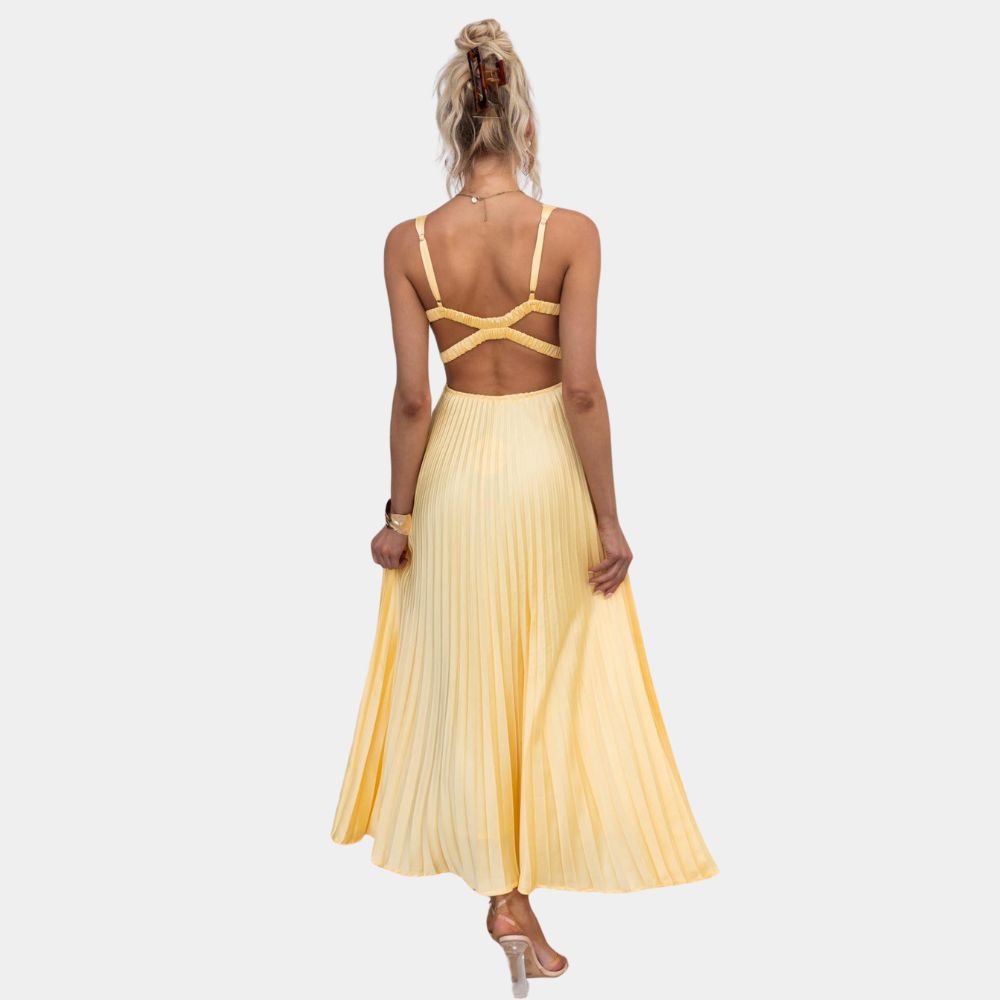 Aubrey - Robe élégante jaune pour femme