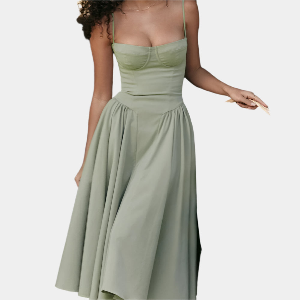 Deyah - Robe corsetée élégante pour femme Vert