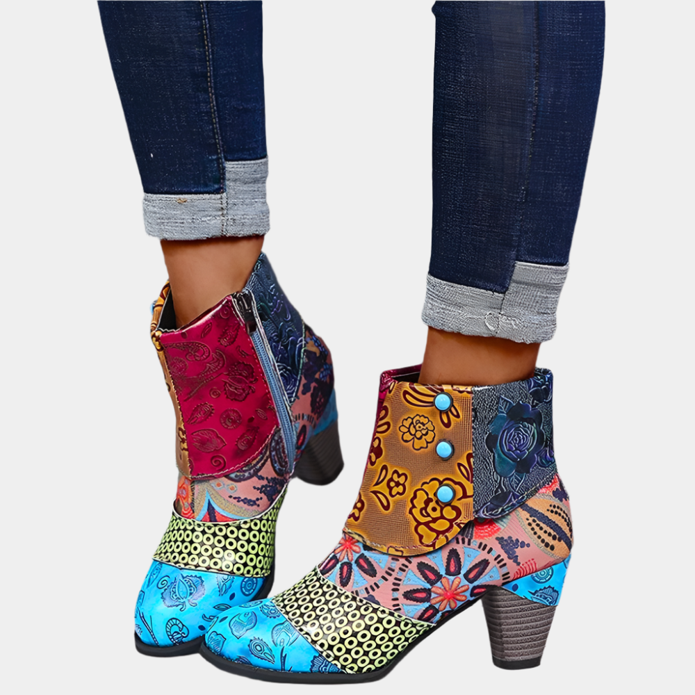 Kimberly - Bottes vintage imperméables pour femmes Bleu
