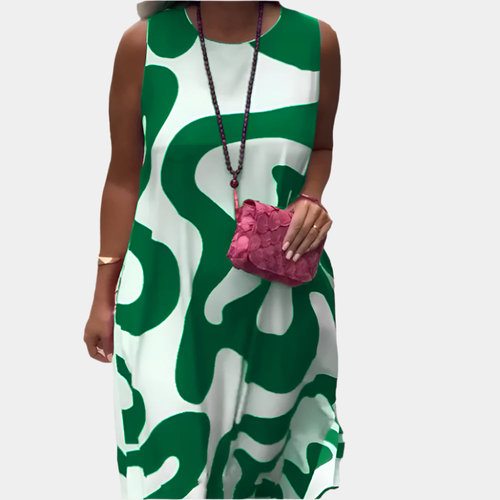 Vanna - Robe élégante sans manches pour femmes Vert