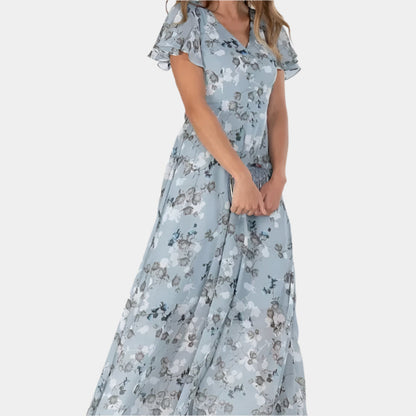 Livia - Robe longue élégante et confortable pour femmes Bleu Marine