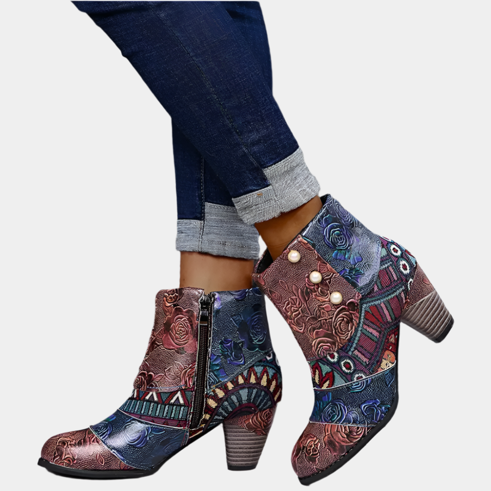 Kimberly - Bottes vintage imperméables pour femmes Gris
