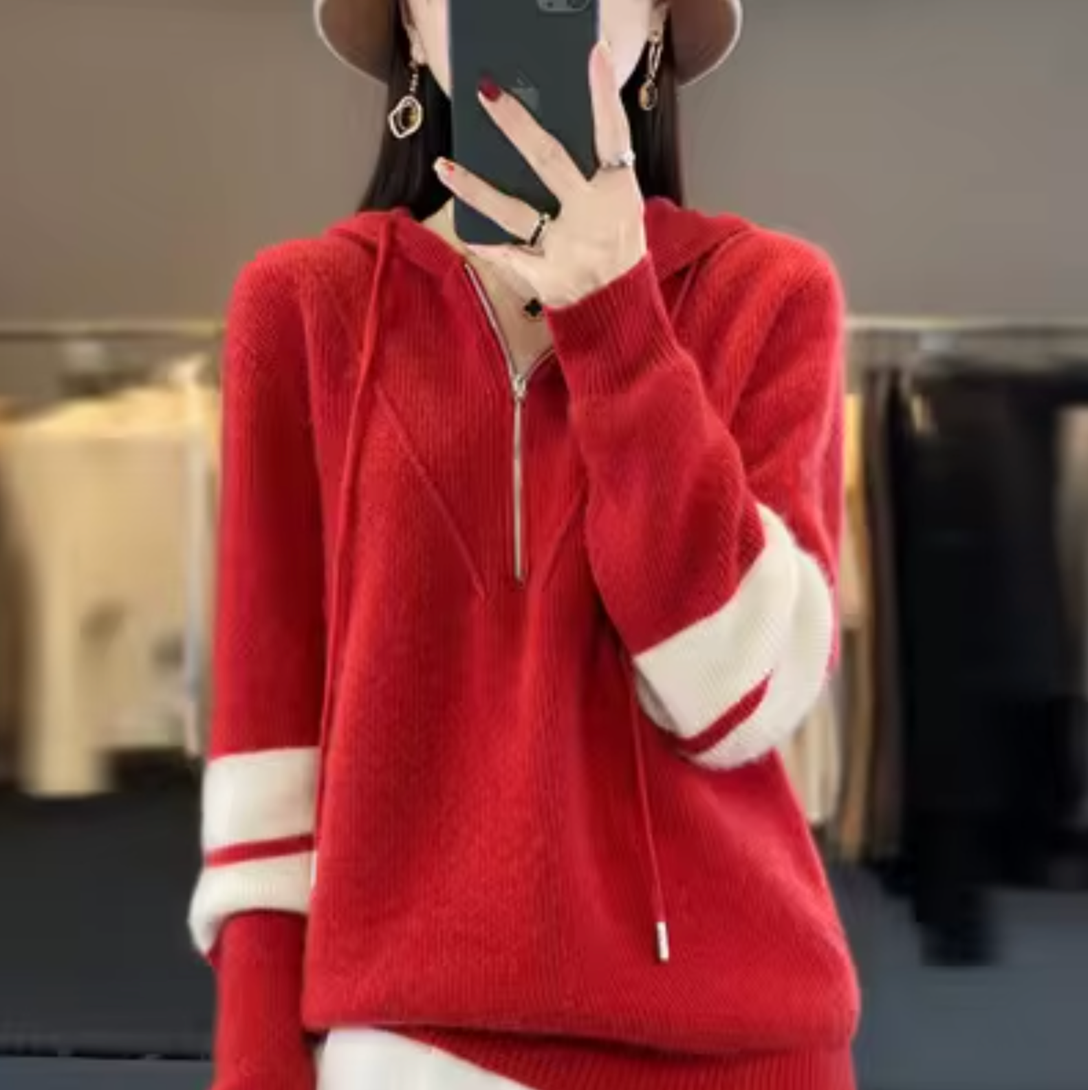 Noa - Pull ultra-doux à col rond, chaud et stylé pour l’hiver Rouge