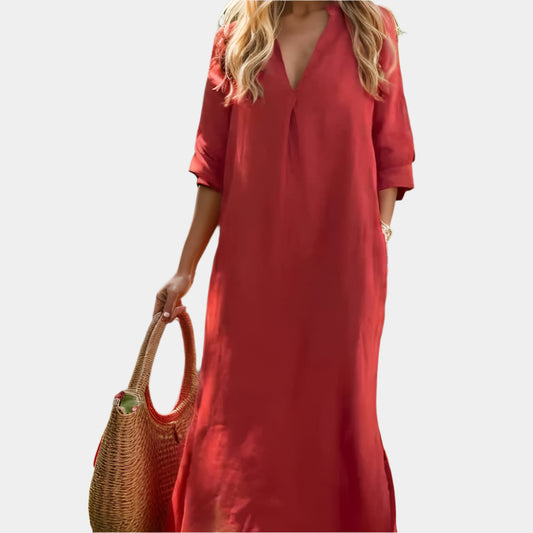 Adeline - Robe élégante et confortable pour femmes Rouge