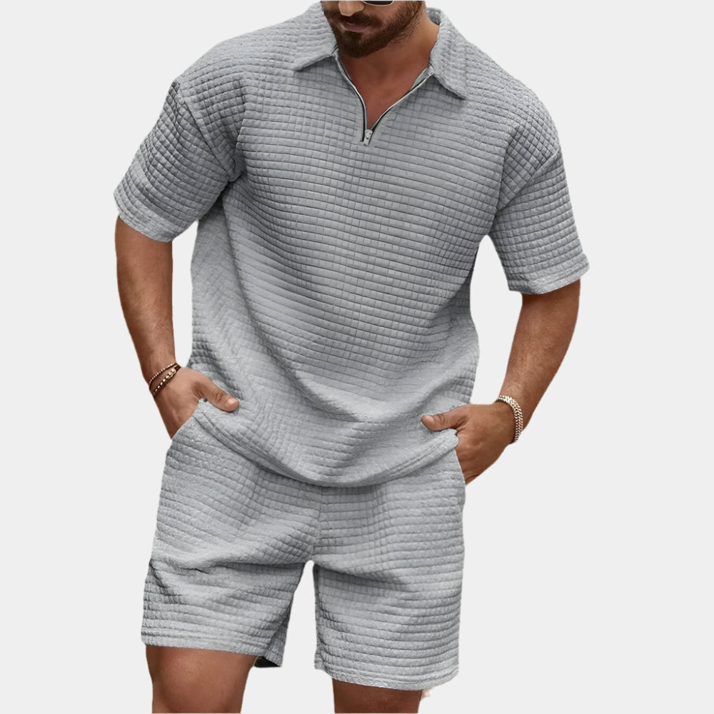 Garet - Ensemble d'été élégant pour hommes Gris