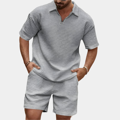 Garet - Ensemble d'été élégant pour hommes Gris