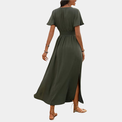 Giselle - Élégante robe boho à col en V pour femmes