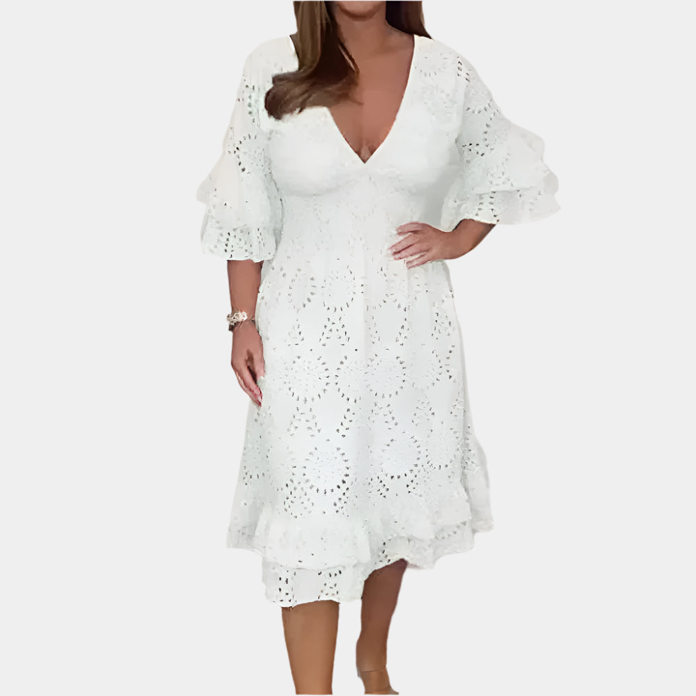 Belle - Robe élégante et douce pour femmes Blanc