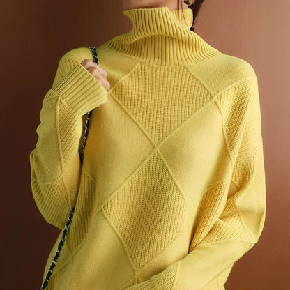 Camille - Pull ultra-doux à col roulé chic et confortable Jaune