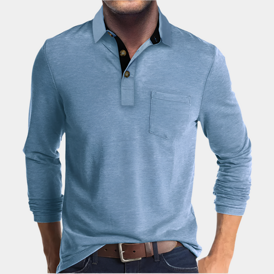 Matthew - Polo élégant et confortable pour hommes Bleu
