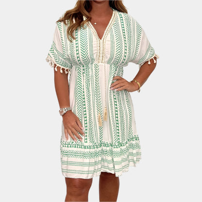 Anna - Robe bohème élégante Vert