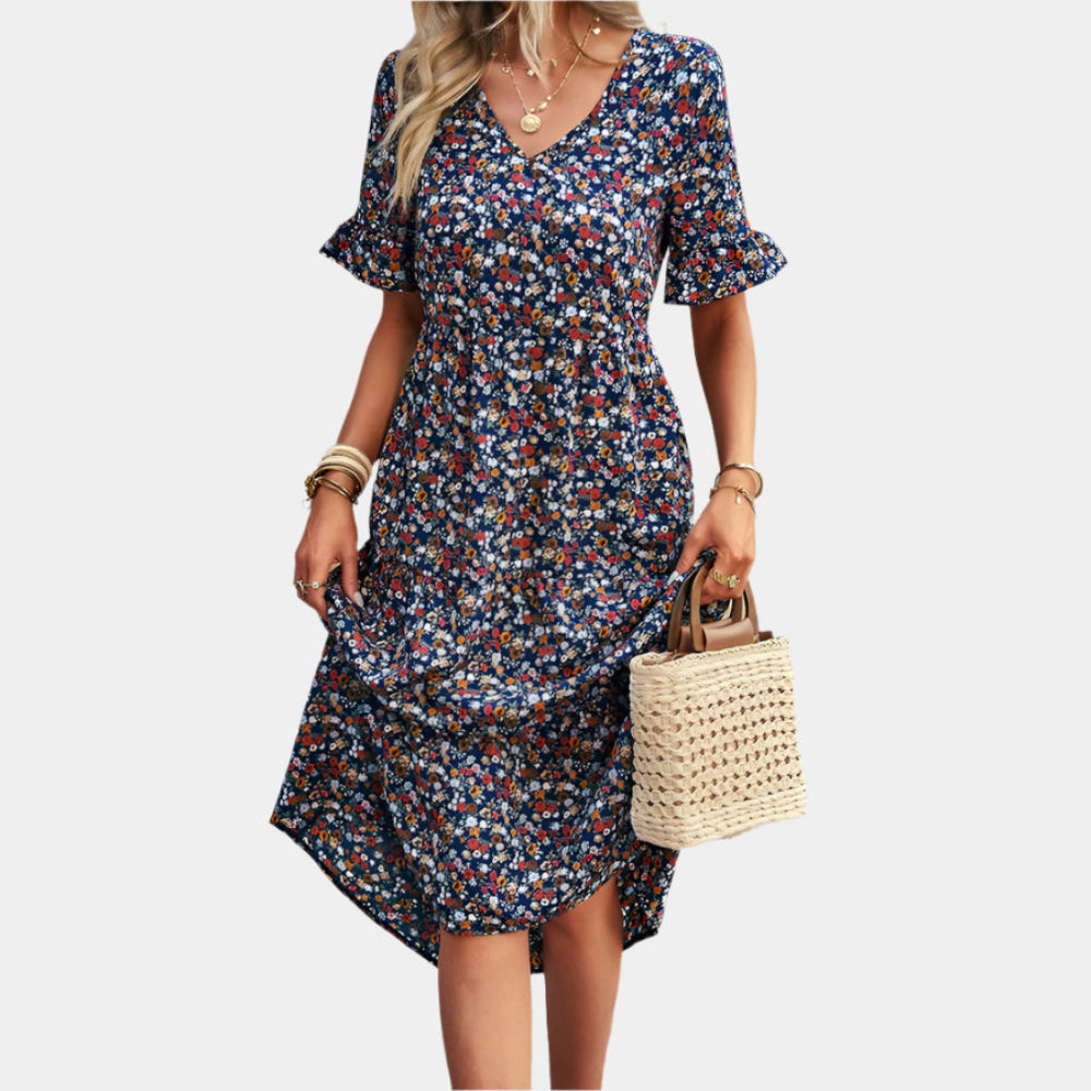 Ashley - Robe florale élégante pour femmes Bleu