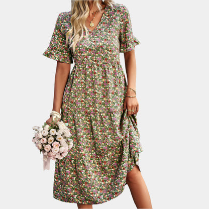 Ashley - Robe florale élégante pour femmes Vert