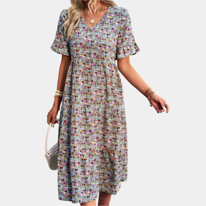 Ashley - Robe florale élégante pour femmes Bleu Royal