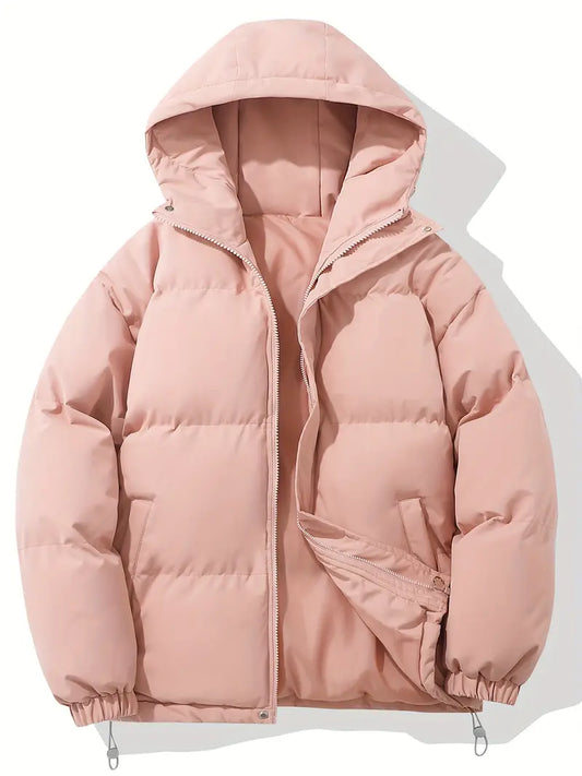Elena - Veste d'hiver chaude et imperméable avec capuche Rose