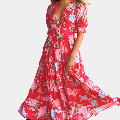 Marissa - Robe élégante et confortable pour femmes Rouge
