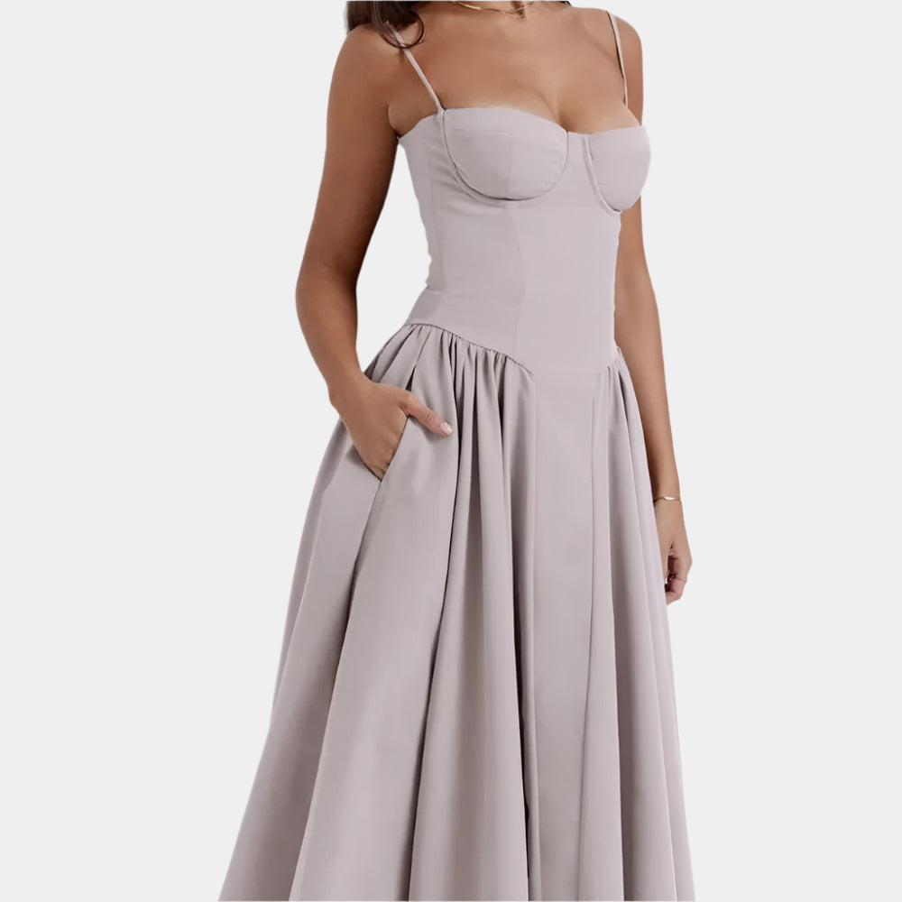 Deyah - Robe corsetée élégante pour femme Gris