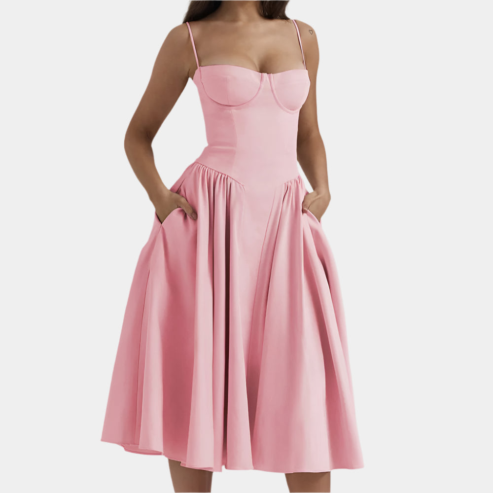 Deyah - Robe corsetée élégante pour femme Rose