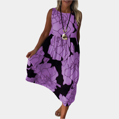 Abriella - Robe élégante et sans manches pour femmes Pourpre