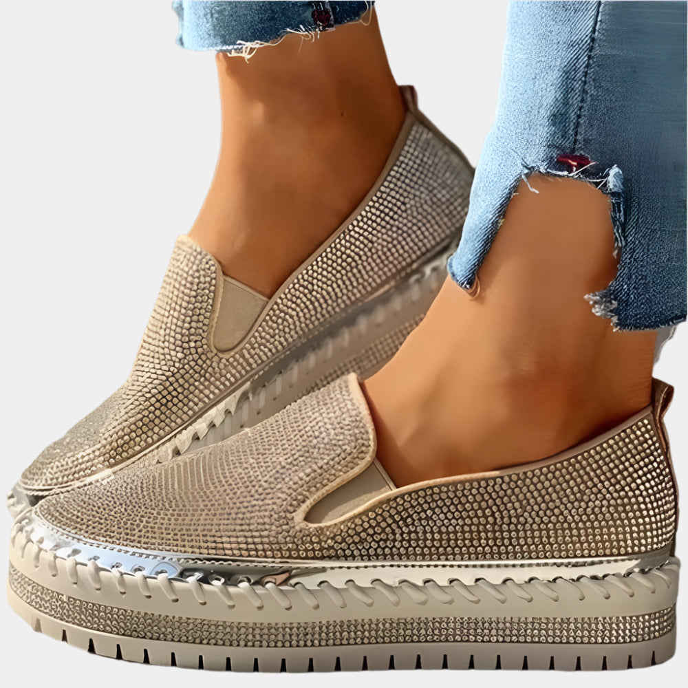 Coralie - Chaussures élégantes et confortables pour femmes Or