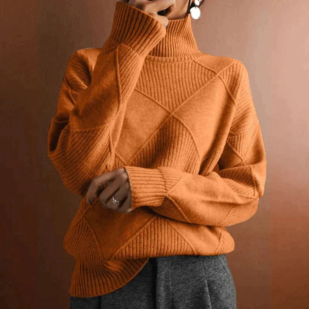 Camille - Pull ultra-doux à col roulé chic et confortable Orange