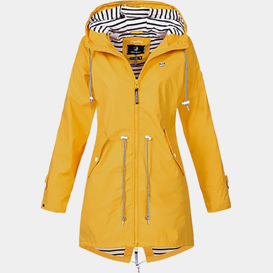 Étoile - Trench Long Imperméable et Élégant pour Femme Jaune