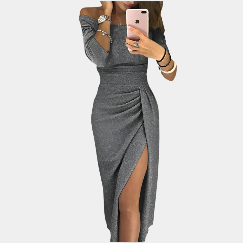 Naomi - Robe élégante et scintillante pour femmes Gris