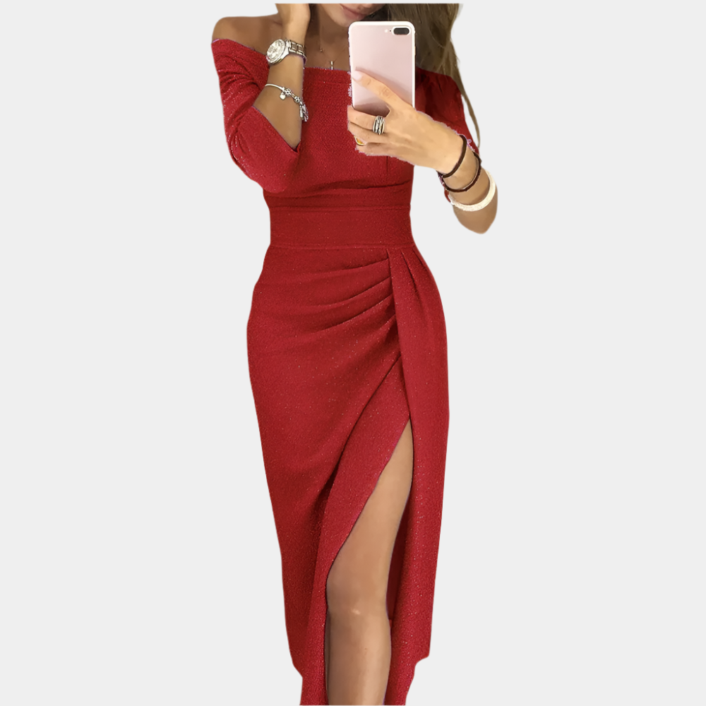 Naomi - Robe élégante et scintillante pour femmes Rouge
