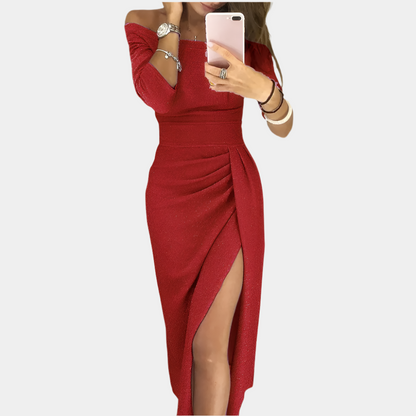 Naomi - Robe élégante et scintillante pour femmes Rouge